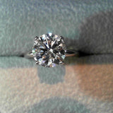 18K White Gold 3.03ctw Diamond Solitaire Ring