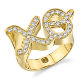 14K Yellow Gold 1.00ctw Diamond Initial Ring