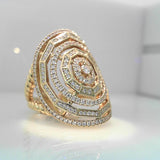 18K Yellow Gold 2.38ctw Diamond Right Hand Ring Ring