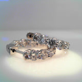 18K White Gold 4.00ctw Hoops Earrings