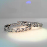 18K White Gold 1.00ctw Hoops Earrings