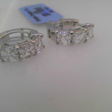 18K White Gold 3.00ctw Hoops Earrings