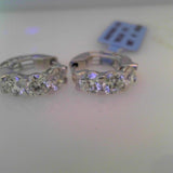 18K White Gold 3.00ctw Hoops Earrings