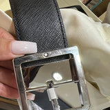 Montblanc Reversible Black/Grey Leather Belt Ref. 131162