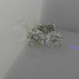 18K White Gold 3.00ctw Diamond Martini / 3-Prong Setting Studs