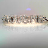 18K White Gold 0.55ctw Diamond Initial Bracelet