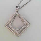 18K White Gold 1.51ctw Diamond Pendant Necklace