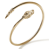 14K Yellow Gold 0.10ctw Diamond Slim Cuff Bracelet