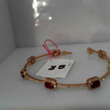 18K Rose Gold 5.20ctw Amethyst Bangle Gemstone Bracelet