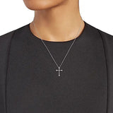 18K White Gold 0.47ctw Diamond Cross Pendant Necklace