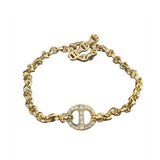 18K Yellow Gold 0.40ctw Diamond Chain Bracelet