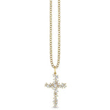 14K Yellow Gold 1.14ctw Diamond Cocktail Cross Charm