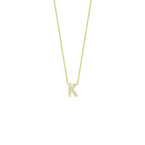 18K Yellow Gold 0.05ctw Diamond "K"  Pendant Necklace