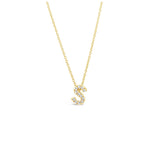 18K Yellow Gold 0.05ctw Diamond "S" Pendant Necklace