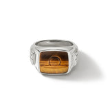 Sterling Silver Carved Signet Ring,