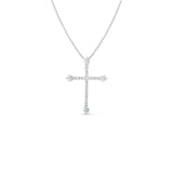18K White Gold 0.47ctw Diamond Cross Pendant Necklace