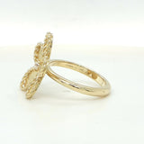 18K Yellow Gold 0.02ctw Diamond Right Hand Ring