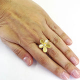 18K Yellow Gold 0.02ctw Diamond Right Hand Ring