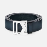Montblanc Buckle Sfumato Blue 35 Mm Leather Belt Double Ring Vintage palladium  R131181