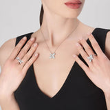 18K White Gold 0.63ctw Diamond Chain Necklace