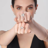 18K White Gold 0.45ctw Diamond Right Hand Ring