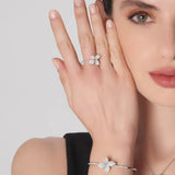 18K White Gold 0.45ctw Diamond Right Hand Ring