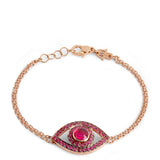 18K Yellow Gold 0.78ctw Ruby  Gemstone Bracelet