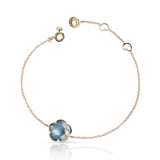 18K Rose Gold 0.01ctw Diamond Chain Petit joli bracelet