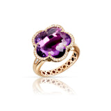18K Rose Gold 0.15ctw Diamond Bon Tom Solitaire Ring