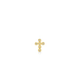 14K Yellow Gold 0.05ctw Diamond Studs Cross