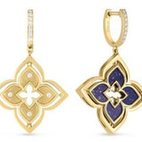 18K Yellow Gold 0.19ctw Diamond and 5.80ctw Blue Lapis Earring Jacket