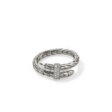 Sterling Silver  0.08ctw Diamond Right Hand Ring