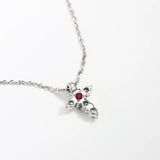 18K White Gold 0.11ctw Diamond Cross Pendant Necklace