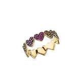 14K Yellow Gold 0.60ctwMulti Color  Eternity Ring