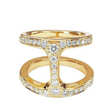 18K Yellow Gold 0.64ctw Diamond Right Hand Ring