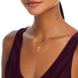 18K Yellow Gold 0.05ctw Diamond Pendant Necklace