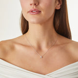 18K White Gold 0.06ctw Diamond Initial "A" Necklace