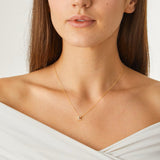 18K Yellow Gold 0.06ctw Diamond "E" Pendant Necklace