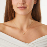 18K Yellow Gold 0.06ctw Diamond " R" Pendant Necklace