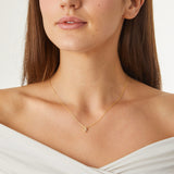 18K Yellow Gold 0.04ctw Diamond "J"  Pendant Necklace
