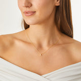 18K Yellow Gold 0.03ctw Diamond "L" Pendant Necklace