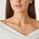 18K Yellow Gold 0.05ctw Diamond "S" Pendant Necklace