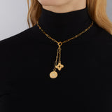 18K Yellow Gold 0.20ctw Diamond Y Shaped Necklace