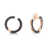 18K Rose Gold 1.44ctw Diamond Hoops Earrings