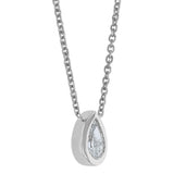 18K White Gold 0.20ctw Diamond Pendant Necklace