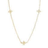 18K Yellow Gold 0.13ctw Diamond Station Necklace