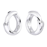 18K White Gold 0.07ctw Hoops Earrings