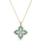 18K Yellow Gold 0.15ctw Diamond Pendant Necklace