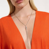 Sterling Silver Silver 0.29ctw Diamond Y Shaped Necklace