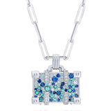 14K White Gold 0.45ctw Diamond Touch The Sky Suitcase Necklace